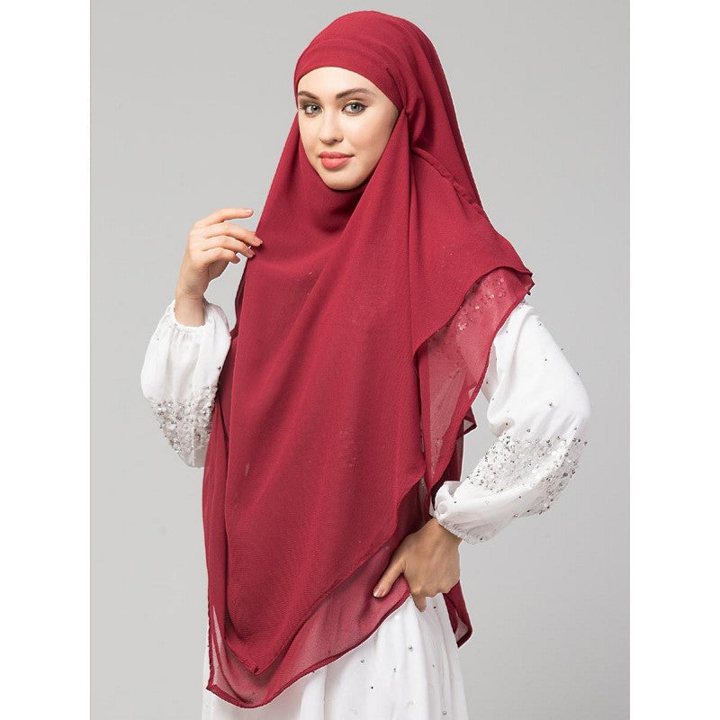 Instant Ready-to-wear Hijab- Maroon