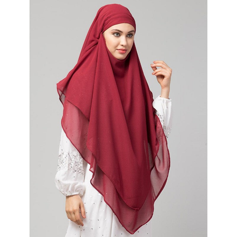 Instant Ready-to-wear Hijab- Maroon