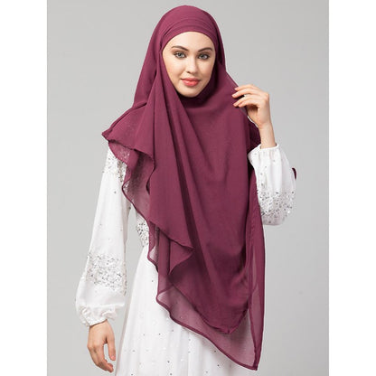 Instant Ready-to-wear Hijab- Plum