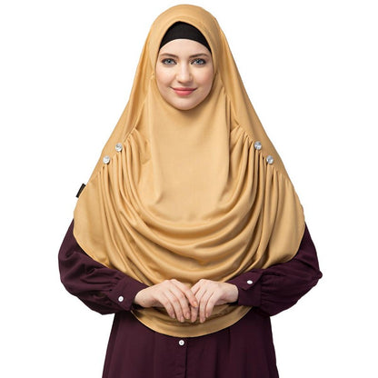 Instant jersey hijab with front gather - Golden