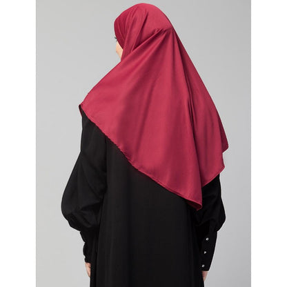 Instant jersey hijab with front gather - Maroon