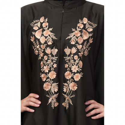 Designer Irani Kaftan with embroidery work- Black