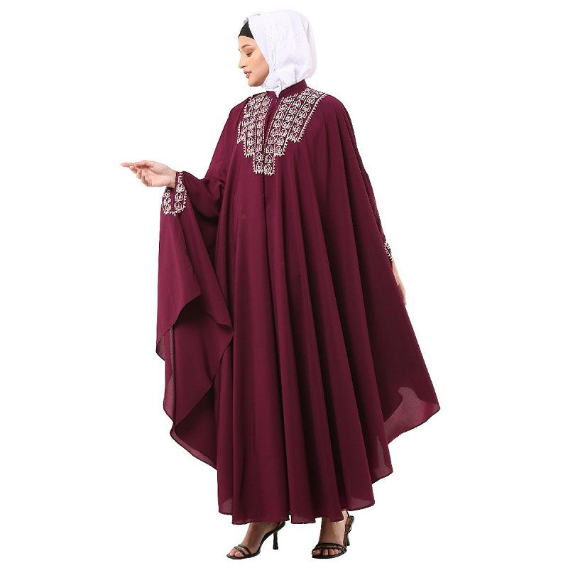 Irani Kaftan with embroidery work- Cocoa Bean