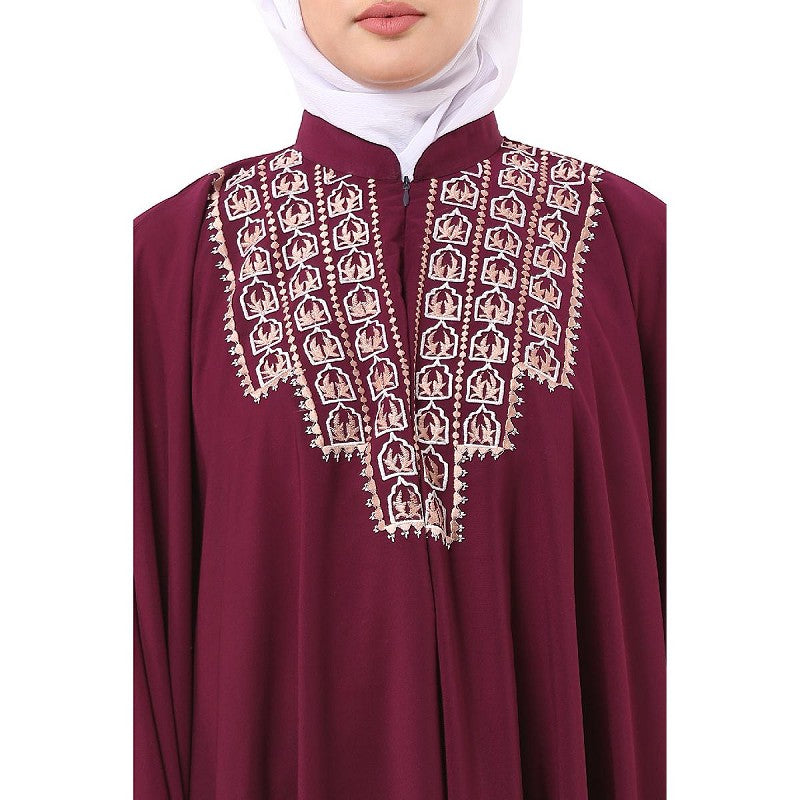 Irani Kaftan with embroidery work- Cocoa Bean