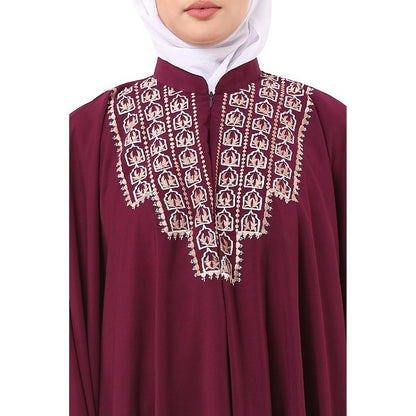 Irani Kaftan with embroidery work- Cocoa Bean