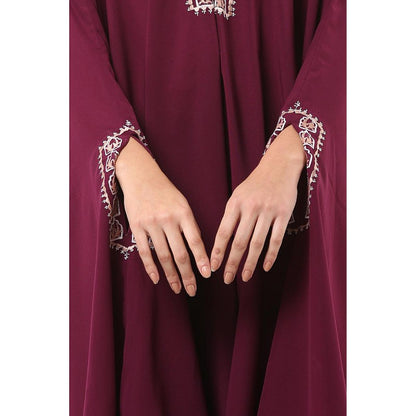 Irani Kaftan with embroidery work- Cocoa Bean