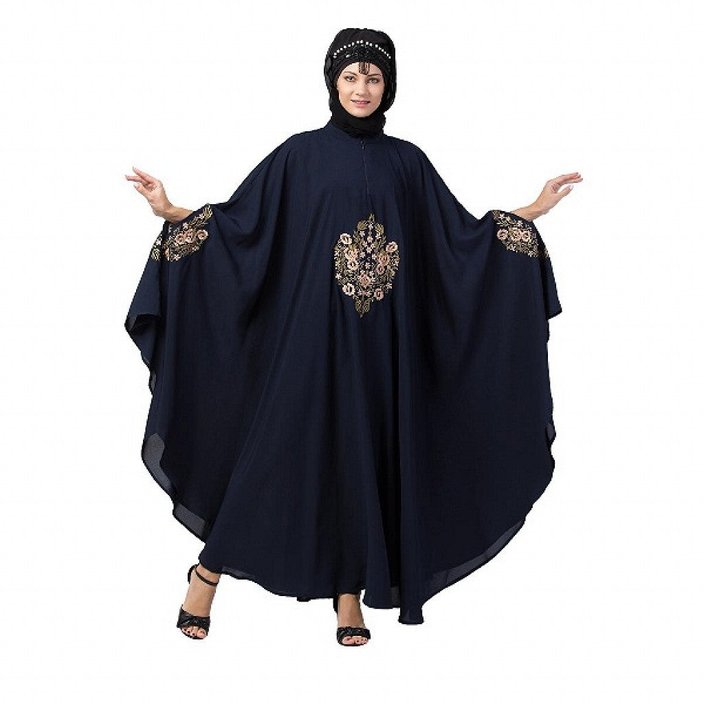 Designer Irani Kaftan with embroidery work- Navy blue