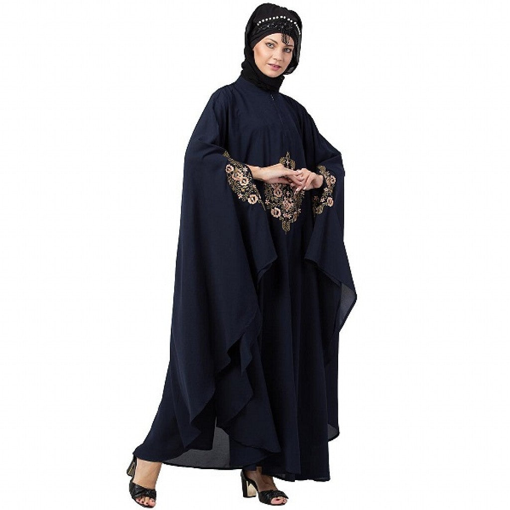 Designer Irani Kaftan with embroidery work- Navy blue