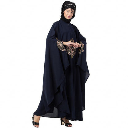 Designer Irani Kaftan with embroidery work- Navy blue