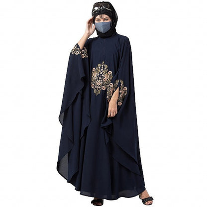 Designer Irani Kaftan with embroidery work- Navy blue