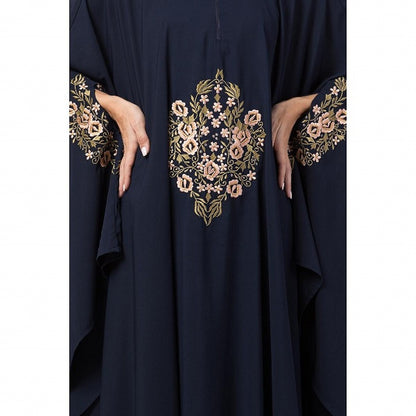 Designer Irani Kaftan with embroidery work- Navy blue