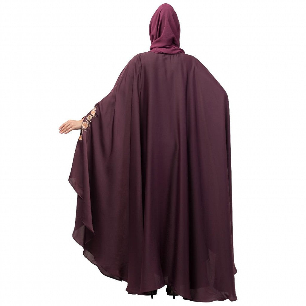Designer Irani Kaftan with embroidery work- Wine