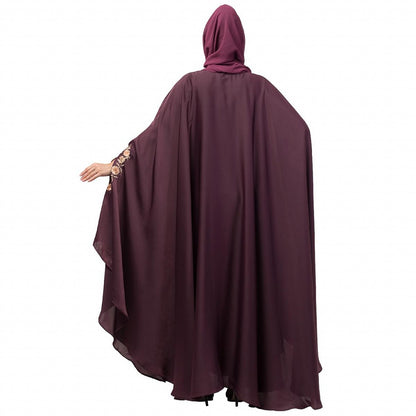 Designer Irani Kaftan with embroidery work- Wine