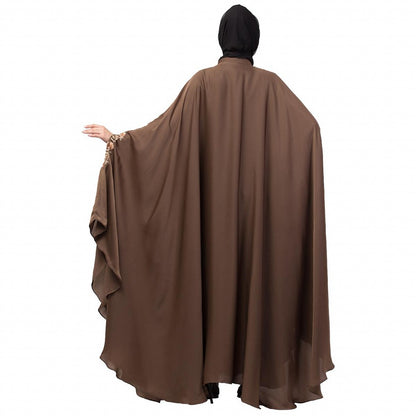 Designer Irani Kaftan with embroidery work- Light Brown