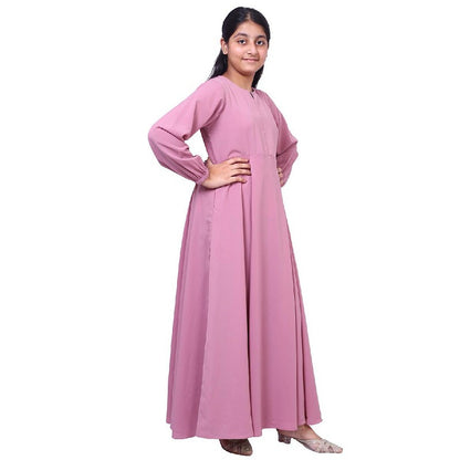Kids Umbrella cut abaya- Baby Pink