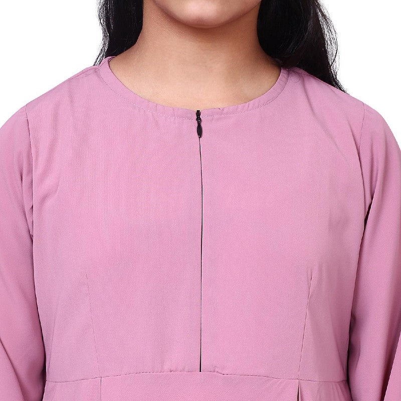 Kids Umbrella cut abaya- Baby Pink