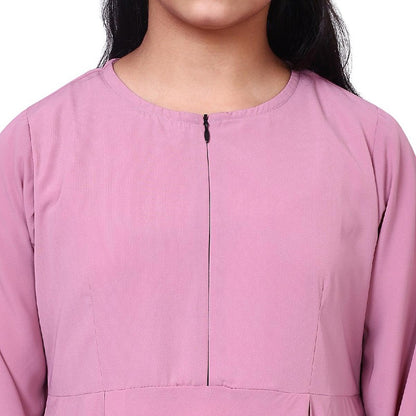 Kids Umbrella cut abaya- Baby Pink