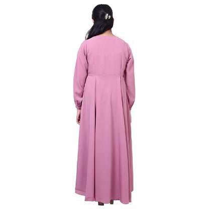 Kids Umbrella cut abaya- Baby Pink