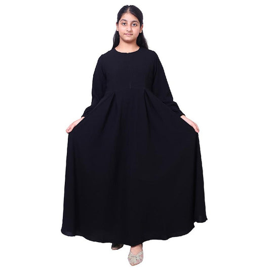 Kids Umbrella cut abaya- Black