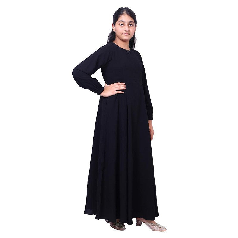 Kids Umbrella cut abaya- Black