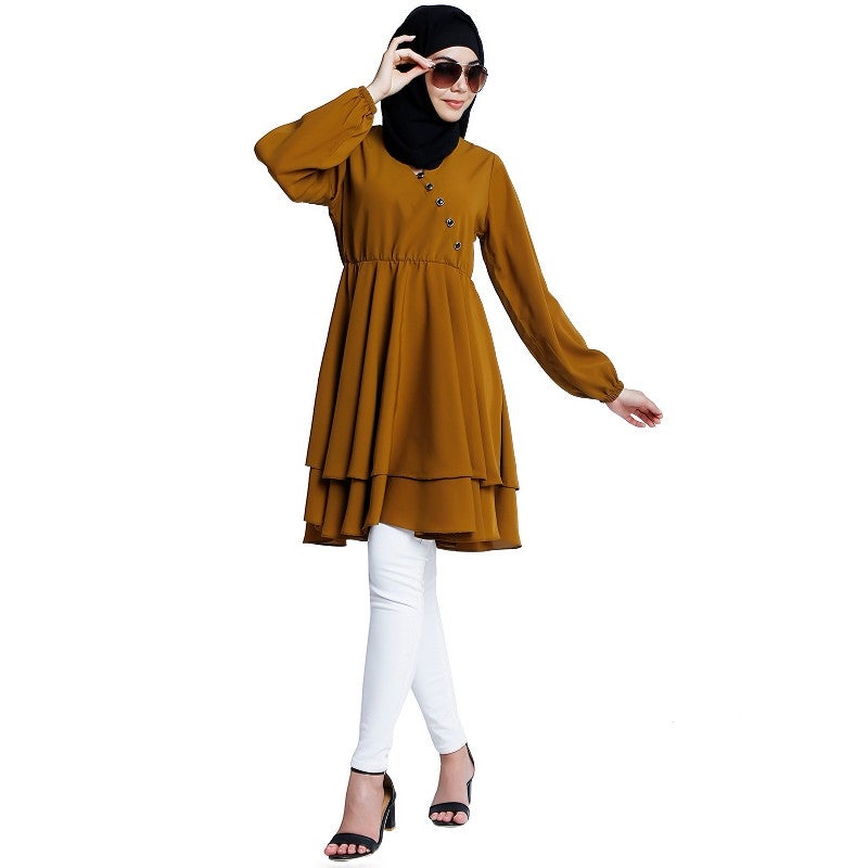 Modest designer tunic- Mustard