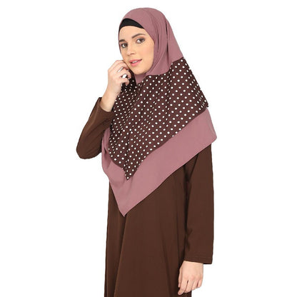 Polka Dot Instant Ready-to-wear Hijab - Coffee Dot