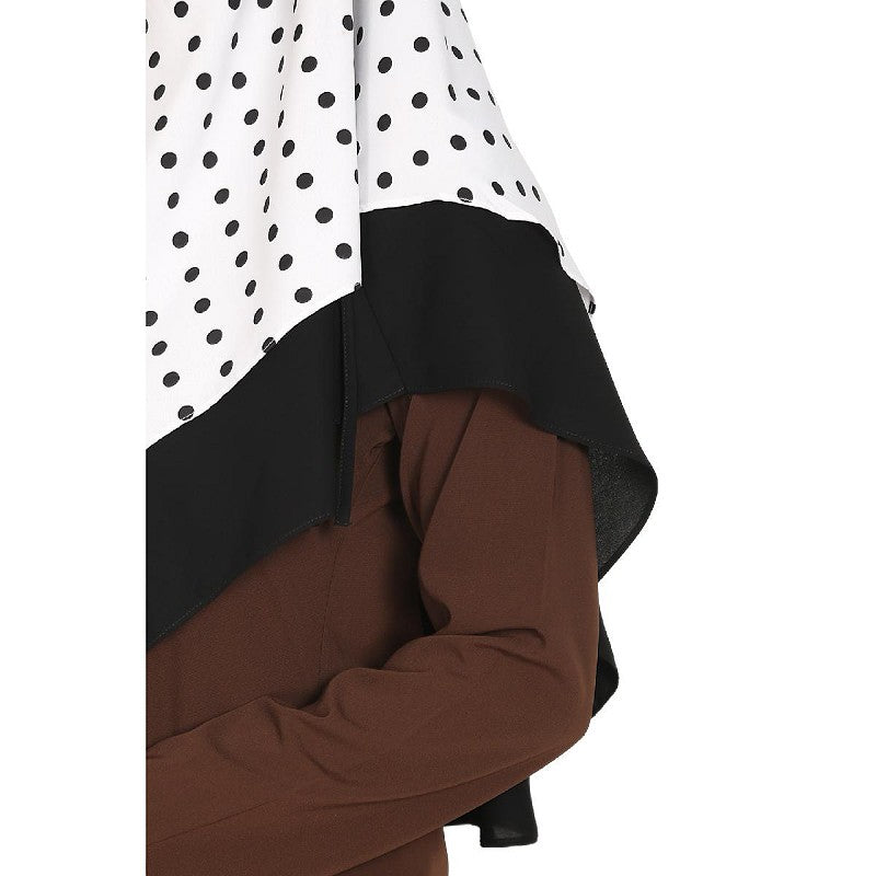 Polka Dot Instant Ready-to-wear Hijab - White Dot