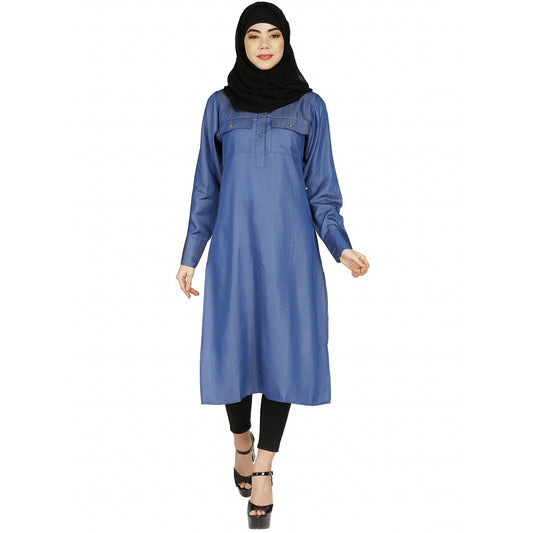Full sleeves denim kurti