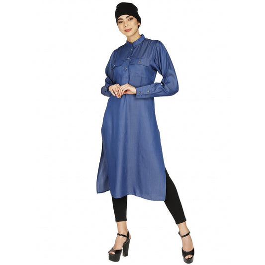 Full sleeves denim kurti