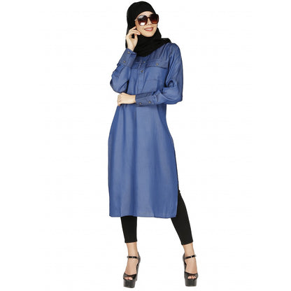 Full sleeves denim kurti