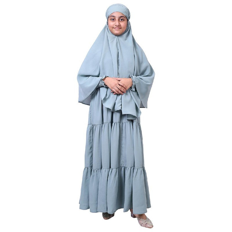 Kids Saudi niqab-Sky Blue