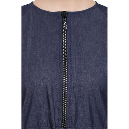 Fashionable Zipper Denim abaya