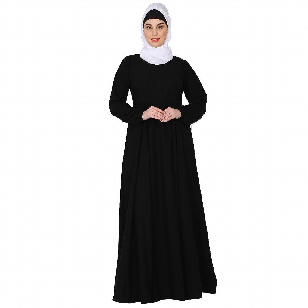 Umbrella cut abaya- Black