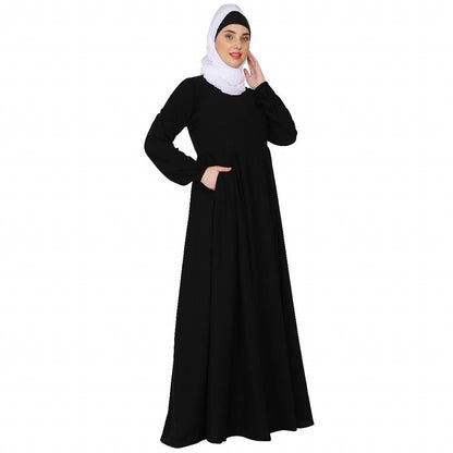 Umbrella cut abaya- Black