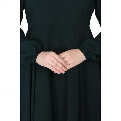Umbrella cut abaya- Bottle Green