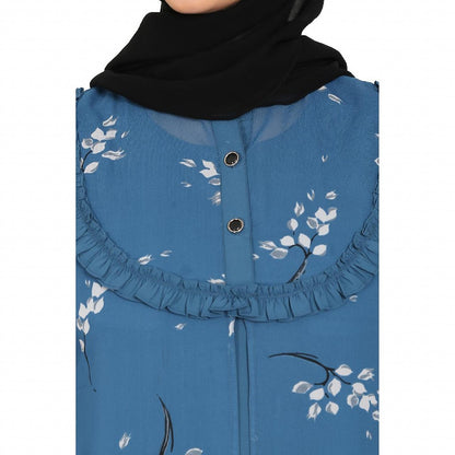 Designer Shrug with Inner abaya- French Blue