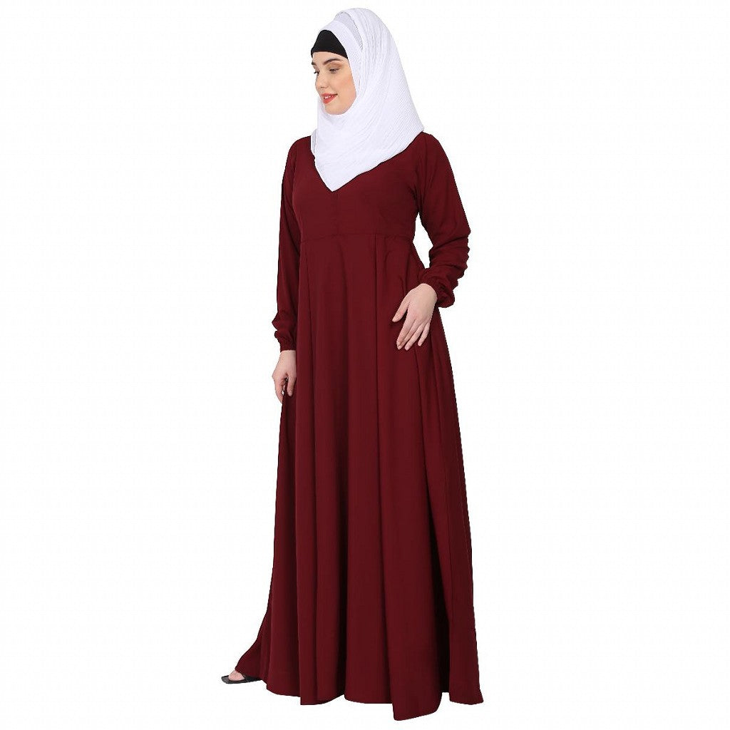 Umbrella cut abaya- Maroon