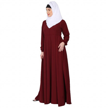 Umbrella cut abaya- Maroon