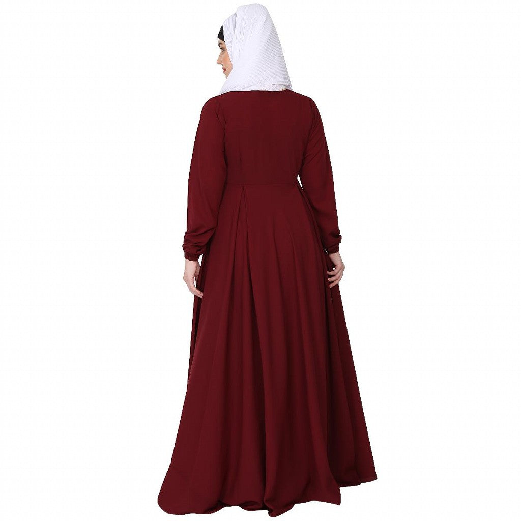 Umbrella cut abaya- Maroon