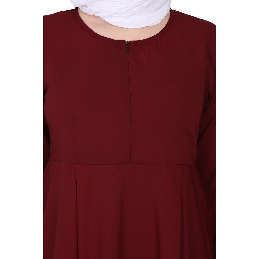 Umbrella cut abaya- Maroon