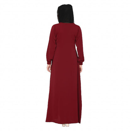 Premium inner abaya with elastic sleeves - Maroon