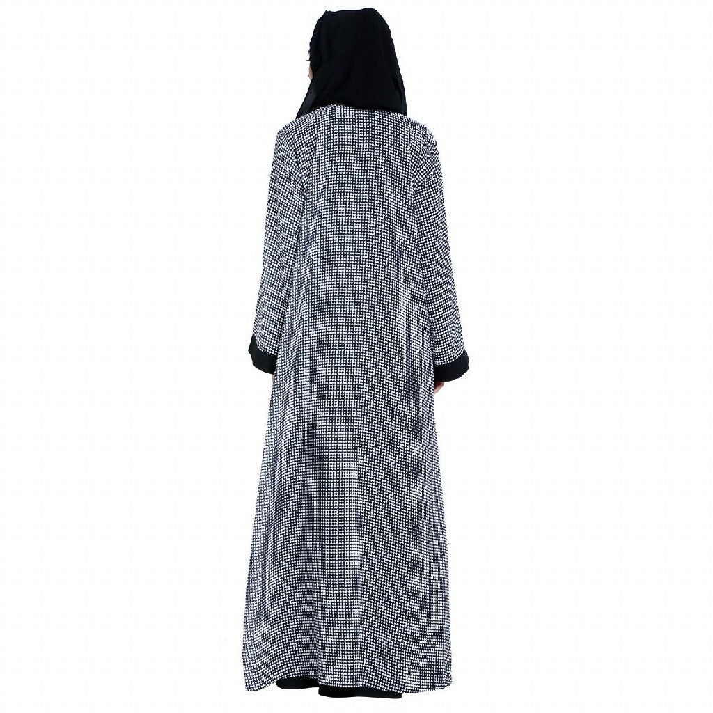 Shrug combo abaya-Printed shrug with black inner