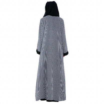 Shrug combo abaya-Printed shrug with black inner