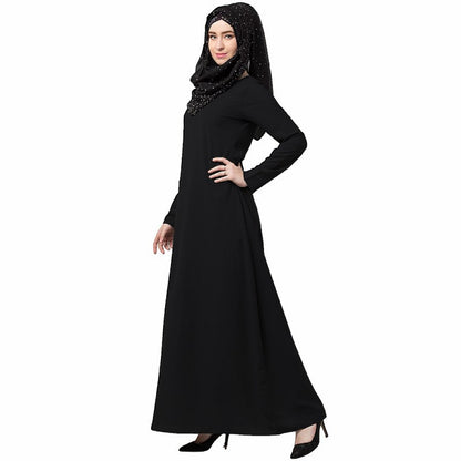A-line inner abaya with a complementary Hijab- Black
