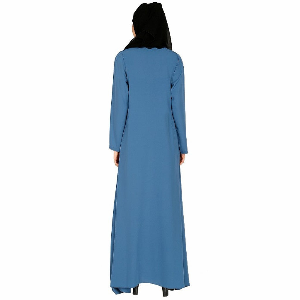 A-line inner abaya with a complementary Hijab- French Blue