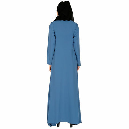 A-line inner abaya with a complementary Hijab- French Blue