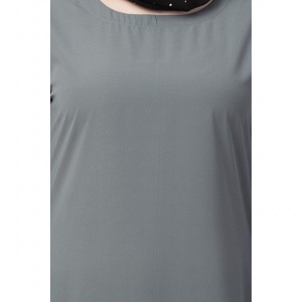 A-line inner abaya with a complementary Hijab-Grey