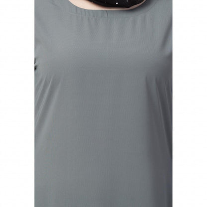 A-line inner abaya with a complementary Hijab-Grey