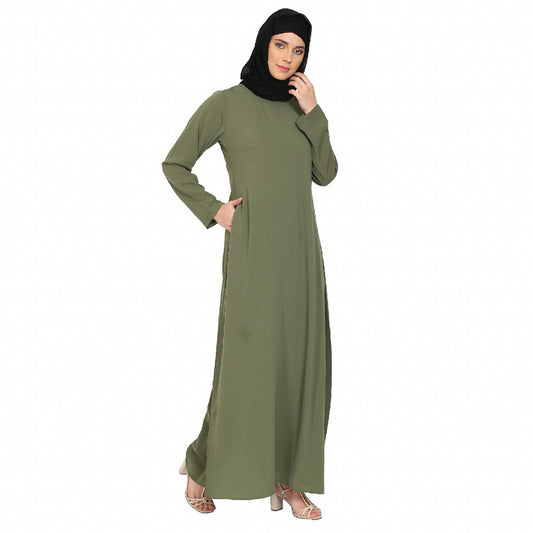 A-line inner abaya with a complementary Hijab-Jade Green