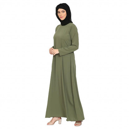 A-line inner abaya with a complementary Hijab-Jade Green